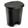 Tradineur - Cubo de basura con pedal - Fabricado en Plástico - Capacidad de 27 Litros - 45 x 38 x 32 cm - Color Negro.