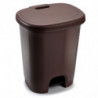 Tradineur - Cubo de basura con pedal - Fabricado en Plástico - Capacidad de 27 Litros - 45 x 38 x 32 cm - Color Wengue.