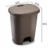 Tradineur - Cubo de basura con pedal - Fabricado en Plástico - Capacidad de 27 Litros - 45 x 38 x 32 cm - Color Marrón Topo.