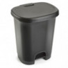 Tradineur - Cubo de basura con pedal - Fabricado en Plástico - Capacidad de 27 Litros - 45 x 38 x 32 cm - Color Gris Oscuro