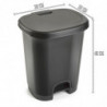 Tradineur - Cubo de basura con pedal - Fabricado en Plástico - Capacidad de 27 Litros - 45 x 38 x 32 cm - Color Gris Oscuro