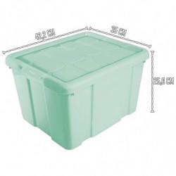 Tradineur - Caja de Almacenamiento con tapa - Fabricado en plástico - Contenedor para almacenar juguetes, Libros, ropa, mantas -