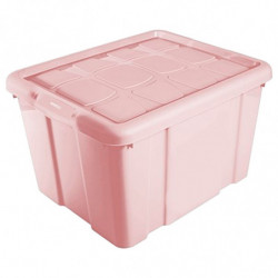 Tradineur - Caja de Almacenamiento con tapa - Fabricado en plástico - Contenedor para almacenar juguetes, Libros, ropa, mantas -