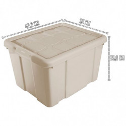 Tradineur - Caja de Almacenamiento con tapa - Fabricado en plástico - Contenedor para almacenar juguetes, Libros, ropa, mantas -