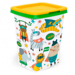 Tradineur - Papelera con diseños Infantiles con tapa - Fabricado en Plástico - Capacidad de 15 Litros - 47 x 28,7 x 26 cm - Dise