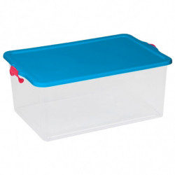 Tradineur - Caja de Almacenamiento con tapa - Fabricado en plástico - Contenedor para almacenar juguetes, Libros, ropa, mantas -