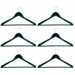 Tradineur - Pack de 2 juegos de 3 Perchas de armario - Fabricado en Madera - Ideal para el Almacenamiento y Organización - 23 x
