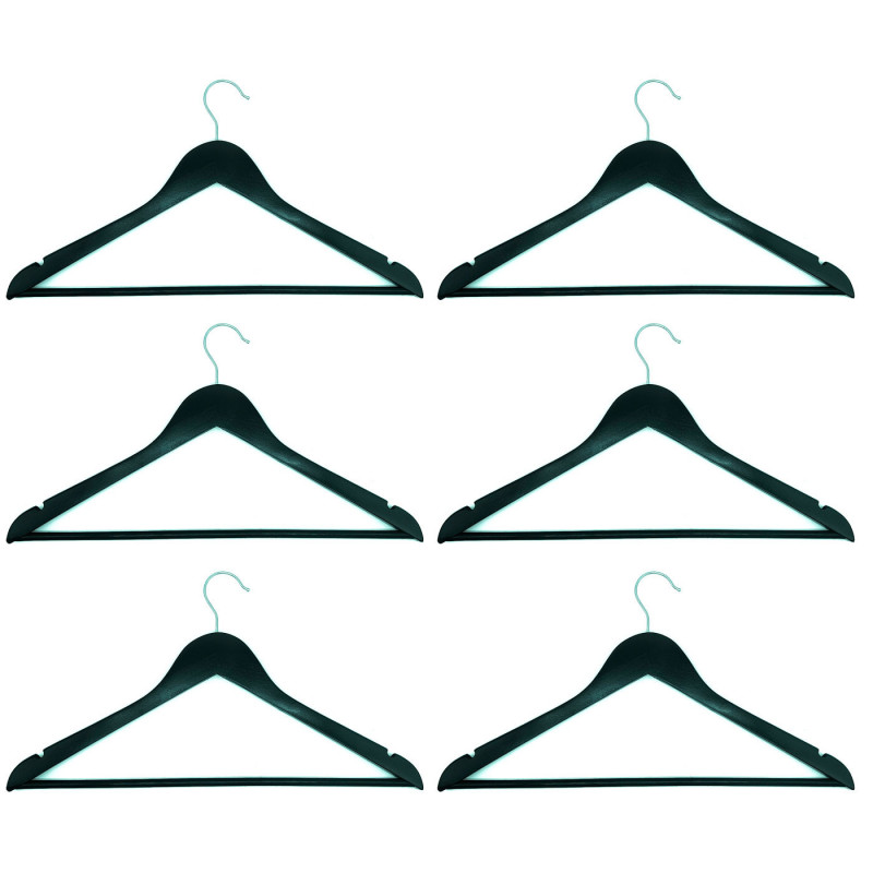 Tradineur - Pack de 2 juegos de 3 Perchas de armario - Fabricado en Madera - Ideal para el Almacenamiento y Organización - 23 x Tradineur - Pack de 2 juegos de 3 Perchas de armario - Fabricado en Madera - Ideal para el Almacenamiento y Organización - 23 x