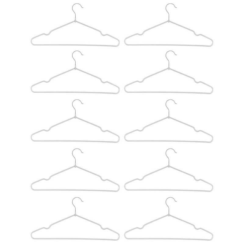 Tradineur - Pack de 2 juegos de 5 Perchas metálicas forrado en plástico de armario - Ideal para el Almacenamiento y Organización