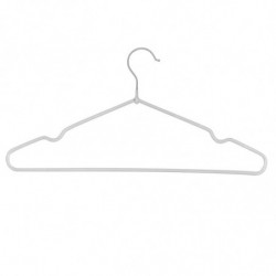 Tradineur - Pack de 2 juegos de 5 Perchas metálicas forrado en plástico de armario - Ideal para el Almacenamiento y Organización