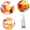 Tradineur - Pack de 12 moldes con forma de cono, acero inoxidable, canutillos para repostería, tubos, cuerno de crema, cañas, ca