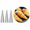 Tradineur - Pack de 12 moldes con forma de cono, acero inoxidable, canutillos para repostería, tubos, cuerno de crema, cañas, ca