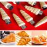 Tradineur - Pack de 12 moldes con forma de cono, acero inoxidable, canutillos para repostería, tubos, cuerno de crema, cañas, ca