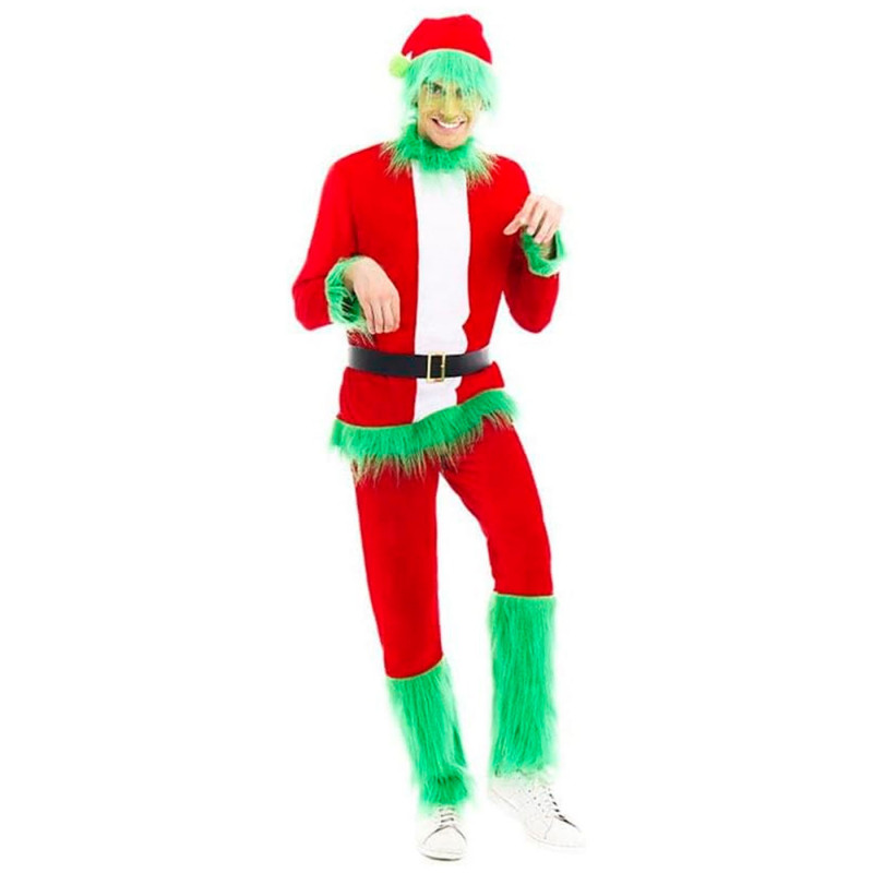 Tradineur - Disfraz de duende verde gruñón para adulto, poliéster, incluye camiseta, pantalón, cinturón y gorro, atuendo de Navi Tradineur - Disfraz de duende verde gruñón para adulto, poliéster, incluye camiseta, pantalón, cinturón y gorro, atuendo de Navi