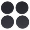 Tradineur - Pack de 4 posavasos redondos de pizarra natural, incluyen protección contra arañazos, servir bebidas, tapas, decorac