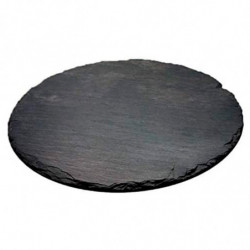 Tradineur - Pack de 4 posavasos redondos de pizarra natural, incluyen protección contra arañazos, servir bebidas, tapas, decorac