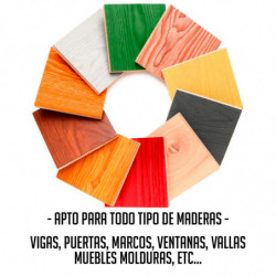 Tradineur - Bote de Barniz para Madera - Fabricado en España - Ideal para todo tipo de Maderas, vigas, cerchas, marcos, etc. - C