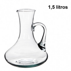 Tradineur - Decantador de vino recto con asa, vidrio, modelo Sofía, dispensador, jarra, oxigenador, aireador para vino tinto o b