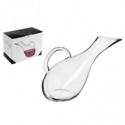 Tradineur - Decantador de vino con asa, vidrio, modelo Luna, dispensador, jarra, oxigenador, aireador para vino tinto o blanco,