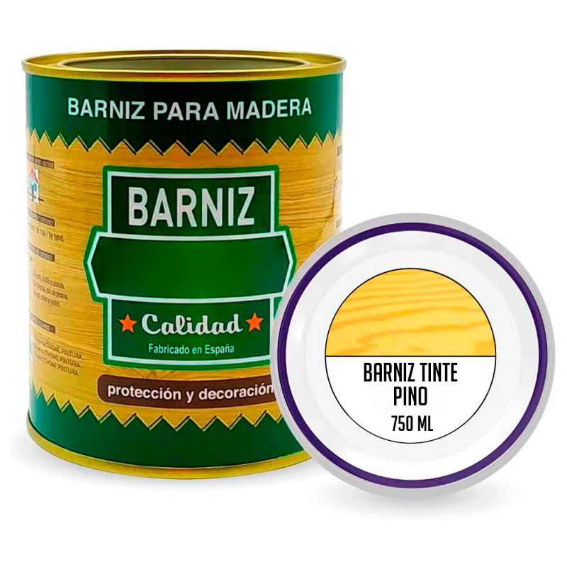 Tradineur - Bote de Barniz para Madera - Fabricado en España - Ideal para todo tipo de Maderas, vigas, cerchas, marcos, etc. - C