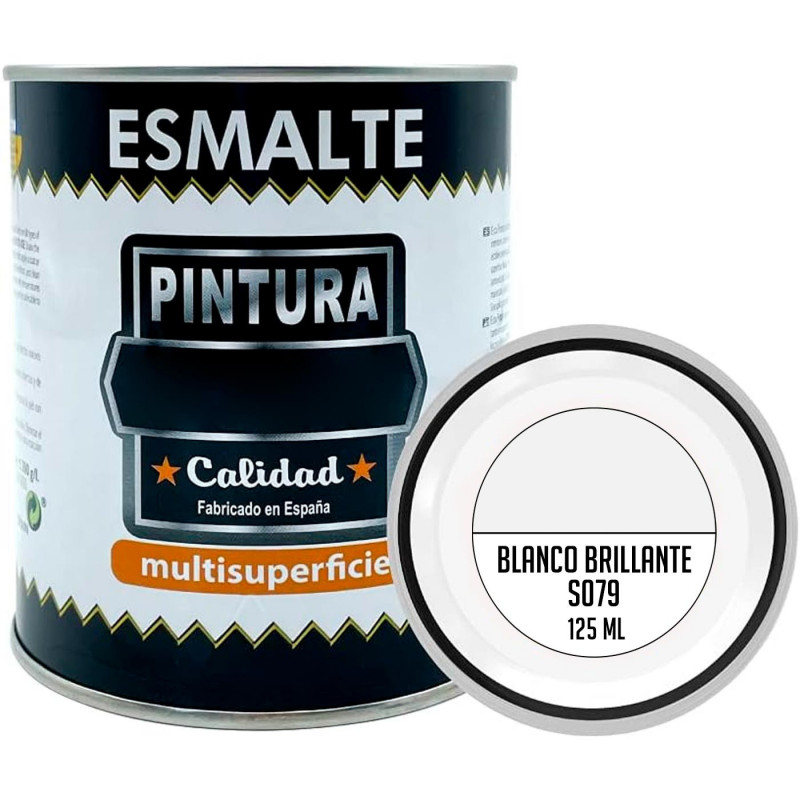 Tradineur - Bote de Pintura Esmalte - Fabricado en España - Ideal para cualquier superficie, Madera, Plástico, Cristal o Cemento Tradineur - Bote de Pintura Esmalte - Fabricado en España - Ideal para cualquier superficie, Madera, Plástico, Cristal o Cemento