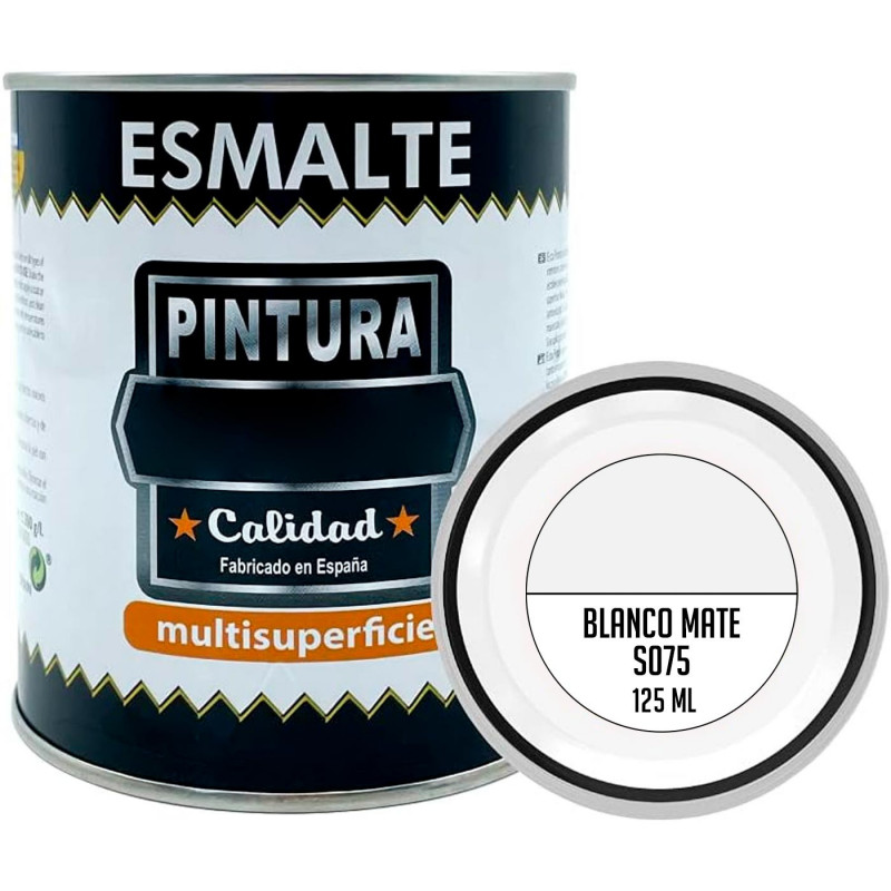 Tradineur - Bote de Pintura Esmalte - Fabricado en España - Ideal para cualquier superficie, Madera, Plástico, Cristal o Cemento Tradineur - Bote de Pintura Esmalte - Fabricado en España - Ideal para cualquier superficie, Madera, Plástico, Cristal o Cemento