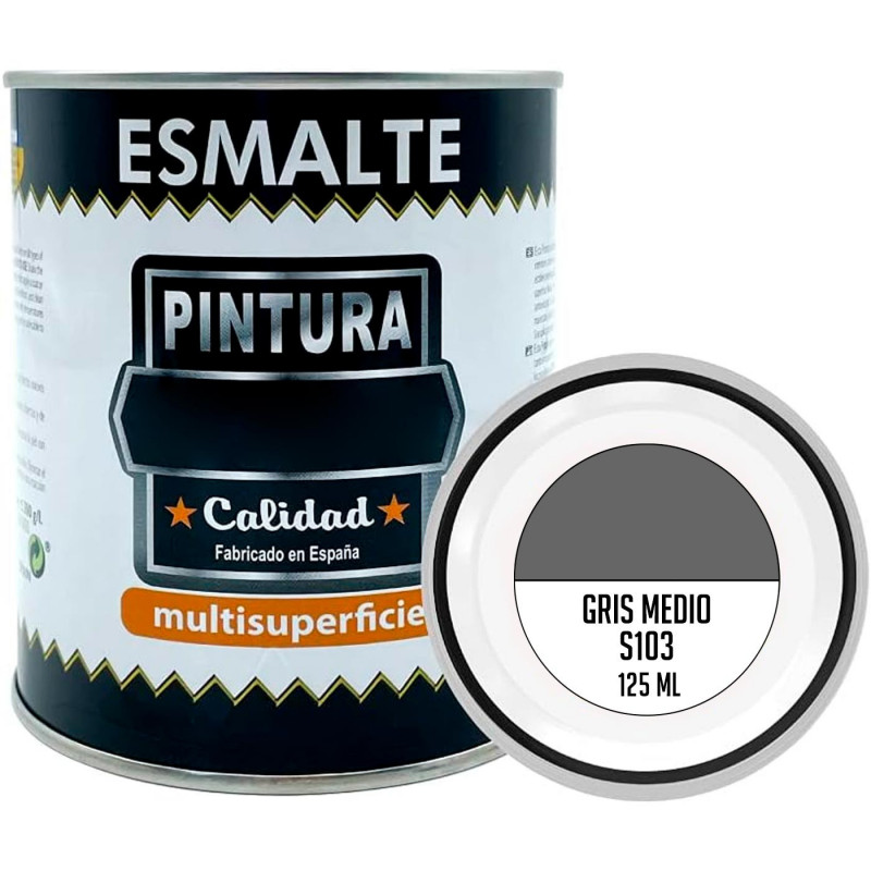 Tradineur - Bote de Pintura Esmalte - Fabricado en España - Ideal para cualquier superficie, Madera, Plástico, Cristal o Cemento Tradineur - Bote de Pintura Esmalte - Fabricado en España - Ideal para cualquier superficie, Madera, Plástico, Cristal o Cemento