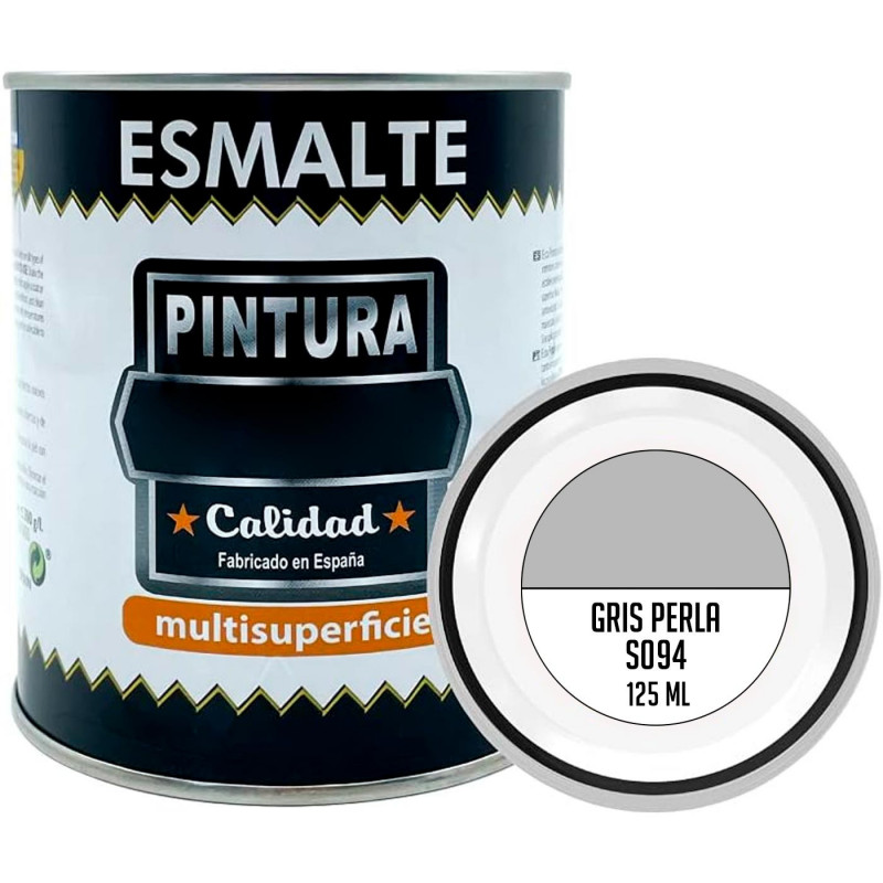 Tradineur - Bote de Pintura Esmalte - Fabricado en España - Ideal para cualquier superficie, Madera, Plástico, Cristal o Cemento