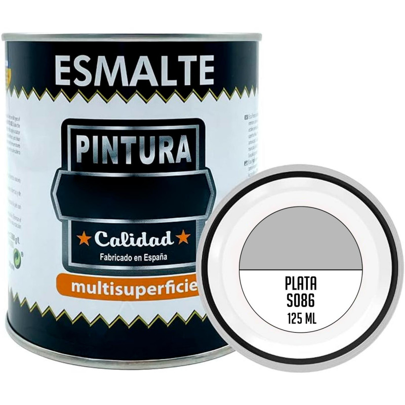 Tradineur - Bote de Pintura Esmalte - Fabricado en España - Ideal para cualquier superficie, Madera, Plástico, Cristal o Cemento