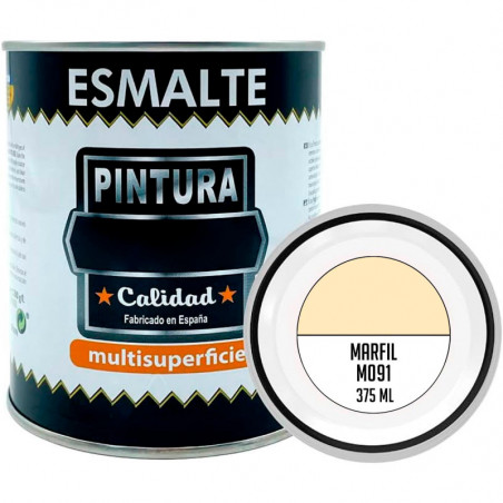 Tradineur - Bote de Pintura Esmalte - Fabricado en España - Ideal para cualquier superficie, Madera, Plástico, Cristal o Cemento