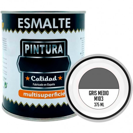Tradineur - Bote de Pintura Esmalte - Fabricado en España - Ideal para cualquier superficie, Madera, Plástico, Cristal o Cemento