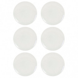 Tradineur - Pack de 6 platos llanos redondos de cerámica, modelo Onda, elegantes, vajilla de cocina, aptos para lavavajillas (Co