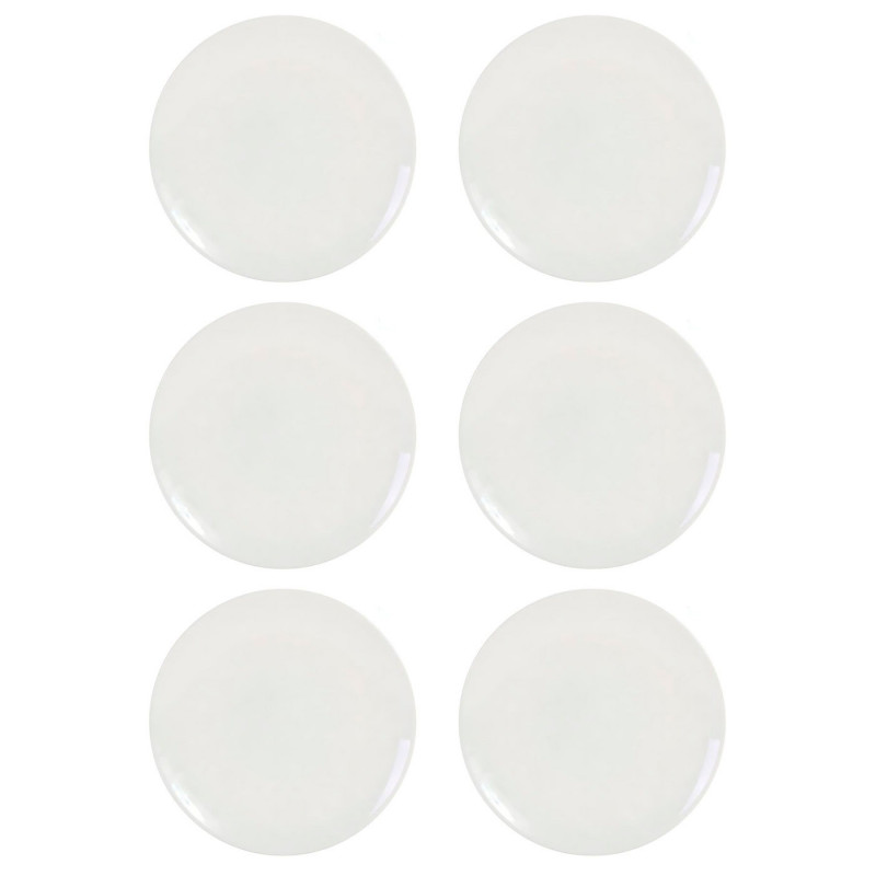 Tradineur - Pack de 6 platos llanos redondos de cerámica, modelo Onda, elegantes, vajilla de cocina, aptos para lavavajillas (Co Tradineur - Pack de 6 platos llanos redondos de cerámica, modelo Onda, elegantes, vajilla de cocina, aptos para lavavajillas (Co