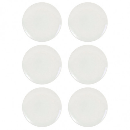 Tradineur - Pack de 6 platos llanos redondos de cerámica, modelo Onda, elegantes, vajilla de cocina, aptos para lavavajillas (Co