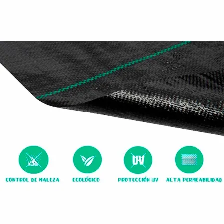Tradineur - Malla antihierbas, Rollo de Tela Protectora Permeable contra Malas Hierbas, Resistente al Desgaste y desgarro, contr