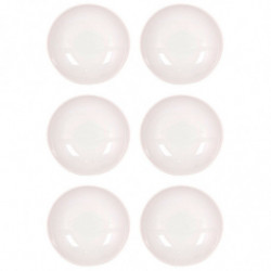 Tradineur - Pack de 6 platos hondos redondos de cerámica, modelo Onda, elegantes, vajilla de cocina, aptos para lavavajillas (Co