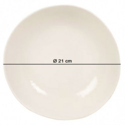 Tradineur - Pack de 6 platos hondos redondos de cerámica, modelo Onda, elegantes, vajilla de cocina, aptos para lavavajillas (Co