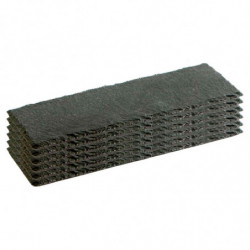 Tradineur - Pack de 6 bandejas rectangulares de pizarra, plato para hostelería, servicio y degustación, canto rústico, tabla de