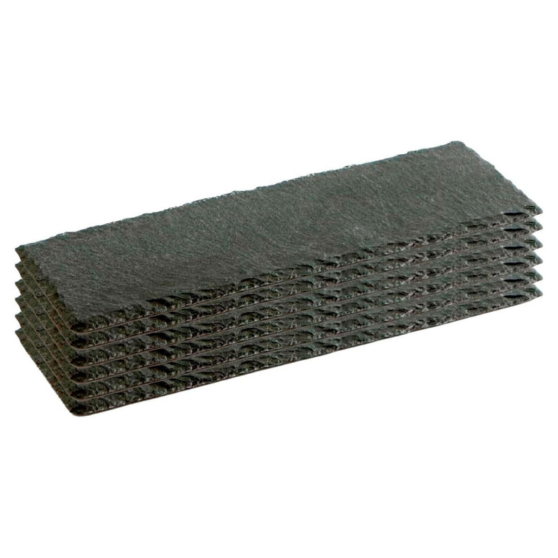 Tradineur - Pack de 6 bandejas rectangulares de pizarra, plato para hostelería, servicio y degustación, canto rústico, tabla de