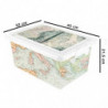 Tradineur - Caja de plástico con tapa y cierres laterales clip, cajón de almacenaje multiusos, ordenación, objetos, hogar, fabri