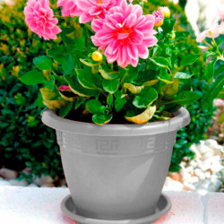 Tradineur - Maceta Redonda "Terracota" - Fabricado en Plástico - Macetero apto para Exterior e Interior del hogar - Ø 25 cm - Co