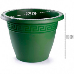 Tradineur - Maceta Redonda "Terracota" - Fabricado en Plástico - Macetero apto para Exterior e Interior del hogar - Ø 25 cm - Co