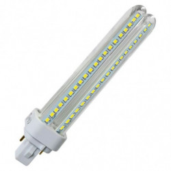 Tradineur - Bombilla LED, modelo maíz, 2 tubos y 2 pines, G24, 12W equivalente a 120W, 1080 lúmenes, 6400K, luz blanca fría, efi