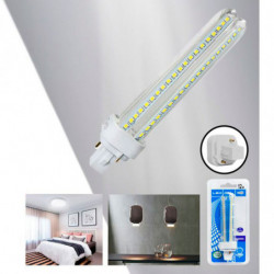 Tradineur - Bombilla LED, modelo maíz, 2 tubos y 2 pines, G24, 12W equivalente a 120W, 1080 lúmenes, 6400K, luz blanca fría, efi