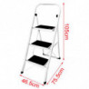 Tradineur - Escalera plegable metálica, 3 peldaños antideslizantes extra anchos y apoyabrazos, carga máx. 150 kg, multiusos, uso