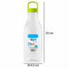 Tradineur - Pack de 2 botellas de plástico con asa, modelo To Go, reutilizables y reciclables, agua, senderismo, camping, fabric