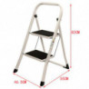 Tradineur - Escalera plegable metálica, 2 peldaños antideslizantes extra anchos y apoyabrazos, carga máx. 150 kg, multiusos, uso