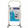 Tradineur - Escalera plegable metálica, 2 peldaños antideslizantes extra anchos y apoyabrazos, carga máx. 150 kg, multiusos, uso