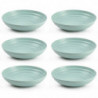 Tradineur - Pack de 6 platos hondos de plástico, reutilizables y reciclables, aptos para uso alimentario, microondas y congelado