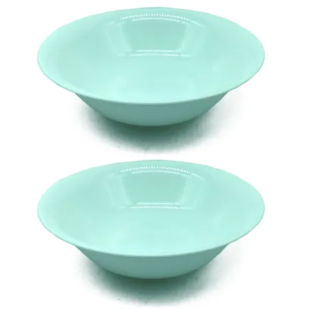 Tradineur - Pack de 2 Ensaladeras Redondas Modelo Elba - Fabricado en Vidrio Opal - ligeras y resistentes - ideales para el uso 